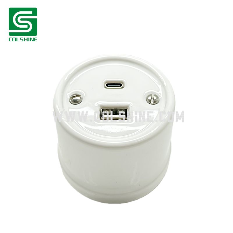 Porcelain USB Socket 20W Fast Charging PD3.0 & QC3.0 Support